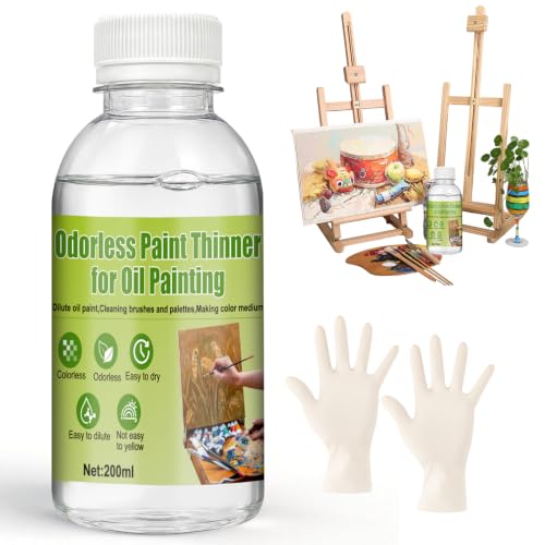 200ML Odorless Mineral Spirits, Dilute Oil Paints and Clean Brushes | Mineral Spirits Paint Thinner Highly Dilutable Quick-Drying and Powerfully Cleaning - color: transparent