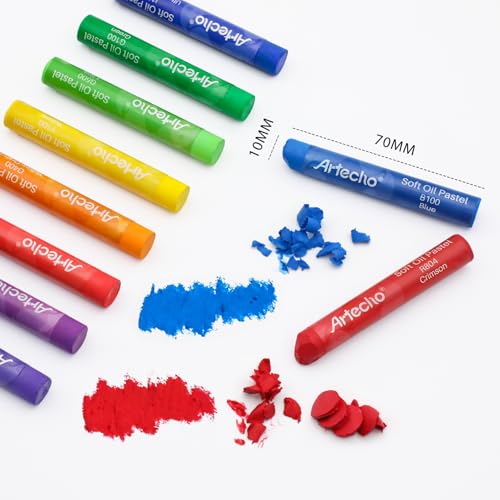 Artecho Extra Soft Oil Pastels 48 Colors Artist Grade - size: 1 Count (Pack of 48)