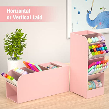 Asten Pen Holder, Pencil Holder for Desk, Pen Organizer (Clear, 1 Pack) - color: Pink-1 Pack