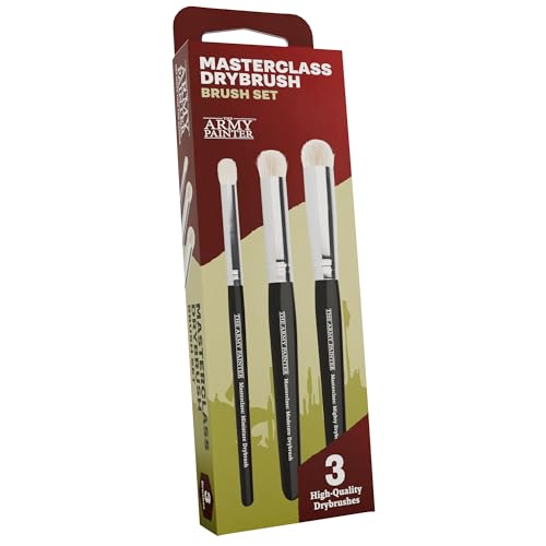 The Army Painter, Masterclass Drybrush Set, 3 sizes | Goat hair brushes for hobby drybrushing, incl. one powerful 15 mm brush