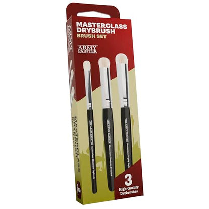 The Army Painter, Masterclass Drybrush Set, 3 sizes | Goat hair brushes for hobby drybrushing, incl. one powerful 15 mm brush