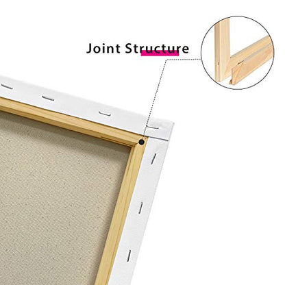 PHOENIX Stretched Canvas for Painting 8x10 Inch/10 Value Pack, 8 Oz Triple Primed 5/8 Inch Profile 100% Cotton White Blank Canvas, Artist Framed Canvas for Oil Acrylic & Pouring Art - size: 8"x10", style: Studio Set (8 Oz.)