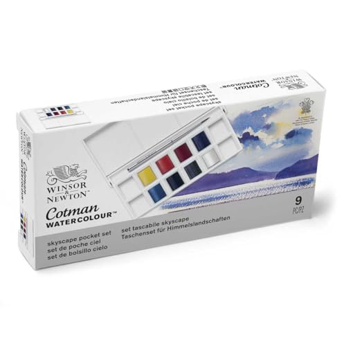 Winsor & Newton Cotman Watercolor Paint Set, 8 Half Pan, Sky Colors Set - style: 8 Half Pan Sky Colors
