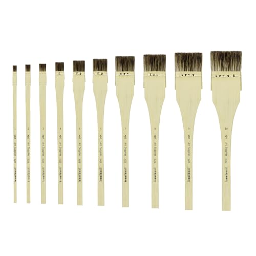 XDT#3526 Hake Artist Paint Brush 10 Piece Set, Traditional Japanese Tie-dye Brush Medium Stiff Hog Bristle, Acrylic Oil Watercolor - size: 10Pc Hog Bristle