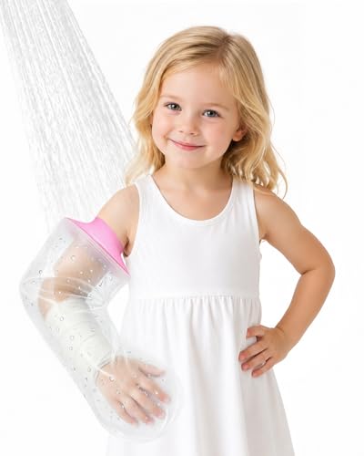 Waterproof Cast Cover for Shower Arm Kids, Soft Pink, Arm-S - color: Soft Pink, size: Arm-S (17" Length)