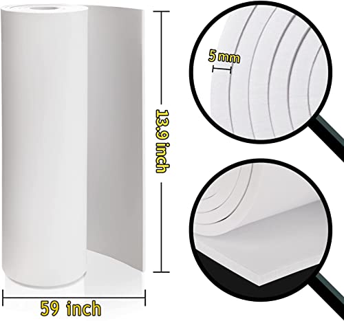 White Eva Foam Cosplay Sheets roll,Premium eva Foam 5mm Thick,59" x 13.9", High Density 86kg/m3 for Cosplay Costume, Crafts, DIY Projects by MEARCOOH - color: White, size: Thickness-5mm