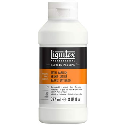 Liquitex Professional Satin Varnish, 237ml (8-oz) | 100% Acrylic Polymer Varnish Satin Sheen, Protects & Resists Dirt Retention, Increases Brightness, Resists Discoloration - color: Satin, style: 8-oz