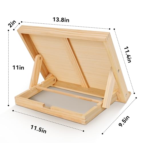 Easel for Painting Tabletop Easel 13 4/5 by 11 2/5 in | Adjustable Angle Art Easels for Painting Art Supplies for Adults Student Artist - color: Wood Easel