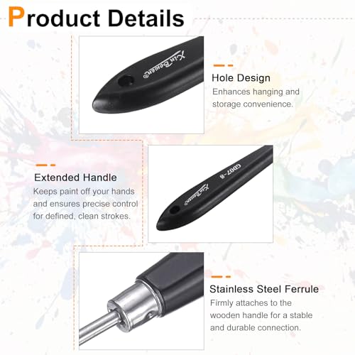 HARFINGTON Palette Knife Painting Tool 9.84" Stainless Steel Pointed Blade Spatula Painting Pallet Knife with Hole Design Beech Wood Handle for Oil Acrylic Canvas, Black/Silver - size: 9.84" x 3.94" x 1.42"