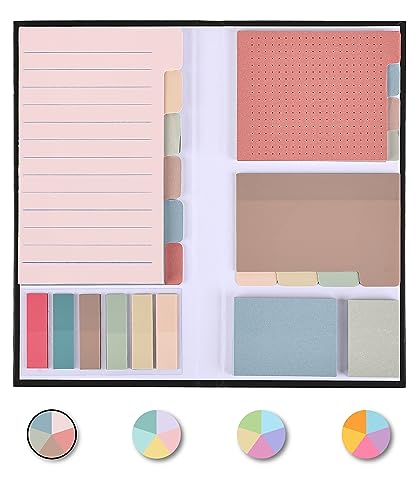 Mr. Pen- Sticky Notes Set, 410 Pack, Ruled | Dotted & Blank Notes with 150 Index Tabs, Divider Sticky Pads for Bible Study, Office, School, Planning - color: Vintage, size: 1 Set
