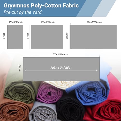 12oz Heavy Duty Cotton Canvas Fabric, Thickend Cotton Duck Cloth, 5 Yard - color: Beige, size: 5 Yards Pre-cut