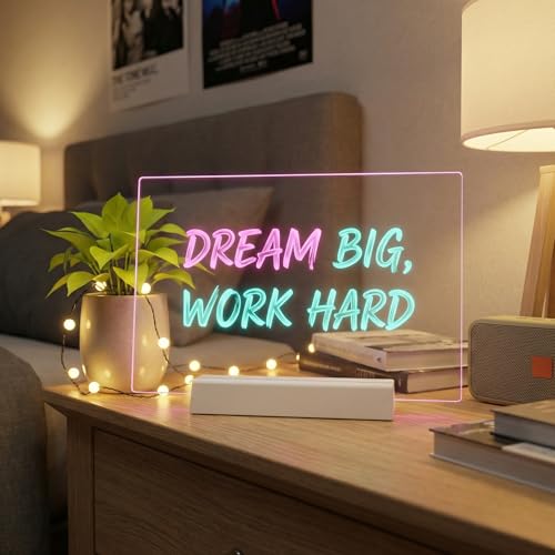 12" Rechargeable LED Dry Erase Board, 8 Colors Glow Doodle Note Board - color: White-2
