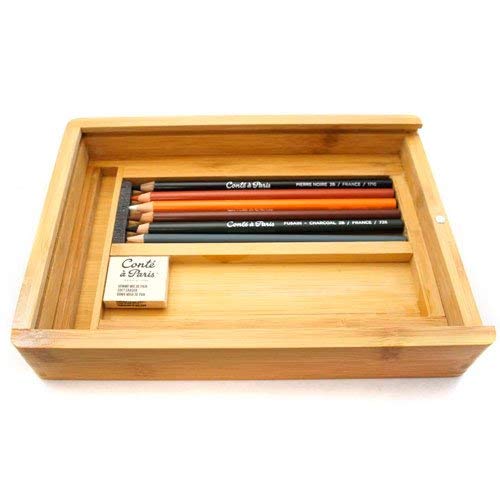 Conté à Paris Pastel Carré & Sketch Pencil Wood Box, Set of 30, Assorted
