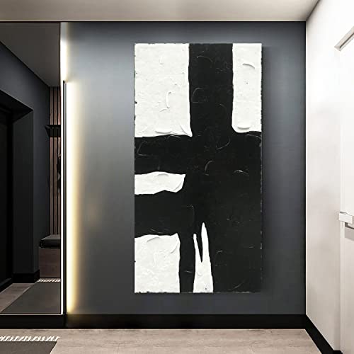 NANKAI Art Hand-drawn minimalist black and white abstract art oil painting - color: NKHB008