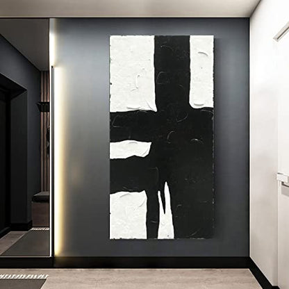 NANKAI Art Hand-drawn minimalist black and white abstract art oil painting - color: NKHB008