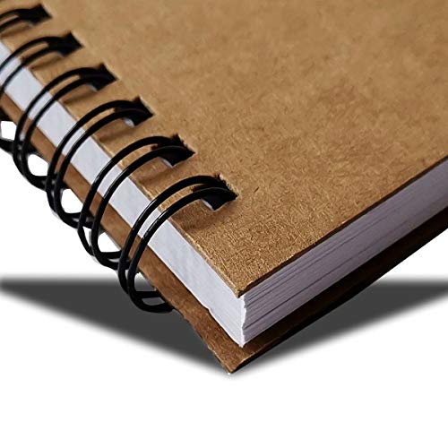 Twinkle Spiral Notebook, 2 Pack Spiral Journal, Sketchpad of Thick Pure White Paper, 10" X7” (Khaki, Blank) - color: Khaki