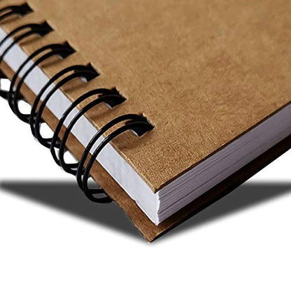 Twinkle Spiral Notebook, 2 Pack Spiral Journal, Sketchpad of Thick Pure White Paper, 10" X7” (Khaki, Blank) - color: Khaki