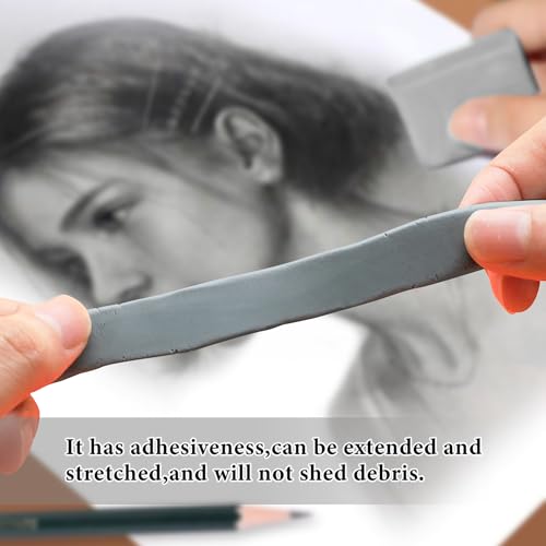 Smilo Kneaded Erasers for Artists, Gray Moldable Putty, 8-Pack - color: Gray