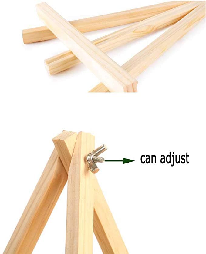 9.4" Tall Natural Pine Wood Tripod Easel Photo Painting Display Portable Tripod Holder Stand& Adjustable Wooden Tripod Tabletop Holder Stand for Canvas - style: 18pack