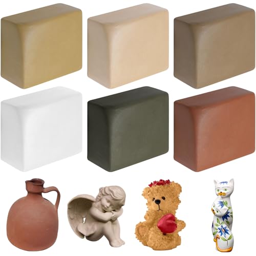 Landical 6 Pack Air Dry Clay 6 lbs Self Hardening Pottery Clay Porcelain All Purpose Natural Modeling for Adults Beginners Advanced Sculptors DIY Crafts Art, 6 Colors