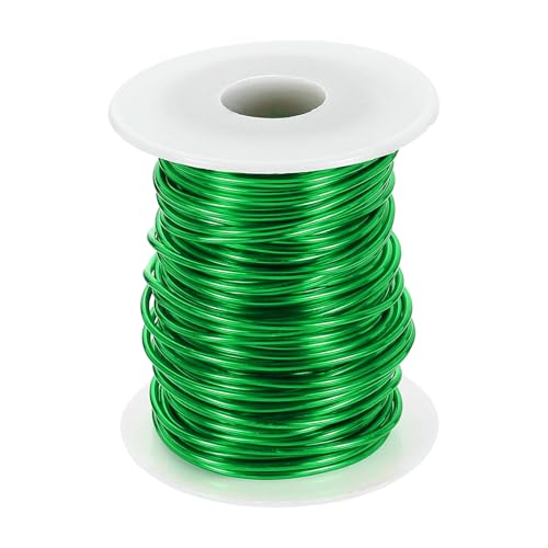 HARFINGTON 12 Gauge Aluminum Craft Wire 2.0mm 98.5ft Flexible Bendable Anodized Metal Jewelry Sculpting Wire for Jewelry Making Modelling Craft DIY, Green - color: Green, size: 98.5ft x 2.0mm