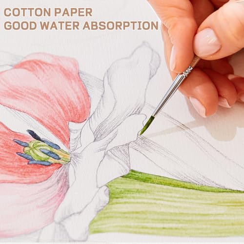 50-Sheet Watercolor Paper Pad, 7 x 10 in, 300 GSM, Deckled Edge - size: 7 x 10inch