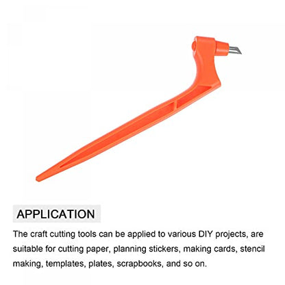 uxcell Craft Cutting Tools, 360 Degree Rotating Blades Stainless Steel Cutter with 15 30 45 Degree Blade for DIY Crafts Stencils Scrapbooks, Orange - color: Orange