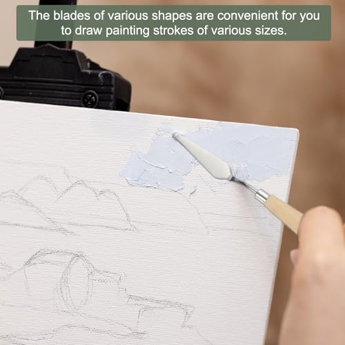 YOKIVE 14 Pcs Stainless Steel Palette Knife, Professional Art Spatula Set Oil Painting Accessories Color Mixing Scraper with Wood Handle, Great for Canvas Acrylic Painting (Red Brown) - color: Red Brown
