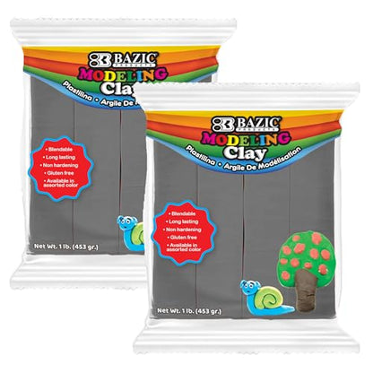 BAZIC Products Gray Modeling Clay, 1 lb, 2-Pack - color: Gray, size: 2-Pack