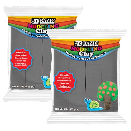 BAZIC Products Gray Modeling Clay, 1 lb, 2-Pack - color: Gray, size: 2-Pack