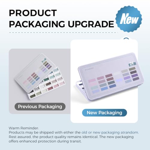 Fuumuui CREAMORA Watercolor Paint Set 24 Color Opaque Semi-Solid Muted Gray Tone Paint | for Soft Gradient, Professional Adult Beginner Artist Supplies for Realistic Landscape Hobbyists Art Painting - color: Low-key