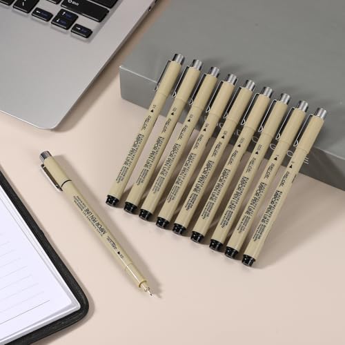 PATIKIL Fineliner Pens, 6 Pcs 01 0.25mm Fineliner Marker Black Waterproof Ink Archival Drawing Pens Art Supplies Set for Sketching Journaling Scrapbooking Artist Illustration - size: 01 0.25mm
