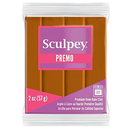 Sculpey Premo™ Polymer Oven-Bake Clay, Raw Sienna Brown, Non Toxic, 2 oz. bar, Great for Jewelry Making, Holiday, DIY, Mixed Media and More. Premium Clay Perfect for clayers and Artists. - color: Raw Sienna