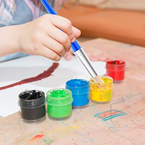 Anezus 30 Kids Paint Brushes Set with Jumbo Round Watercolor and Large Flat Craft Brushes - size: 6 1/4inch