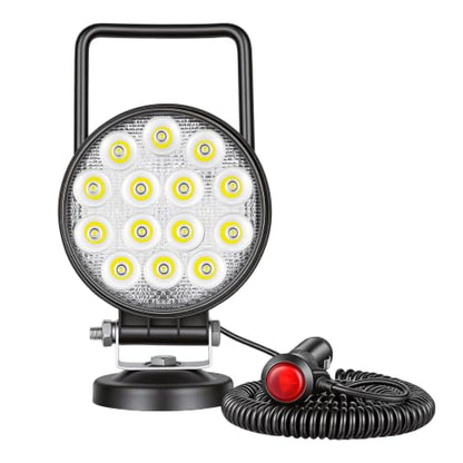Willpower 4 inch 42W LED Work Light Bar with Magnetic Base, Cigarette Lighter Powered, Portable Off Road Light Flood Driving Fog Lights for Truck 4x4 Car Trailer Tractor Engineering Garage Camping - size: 4'' - 42W - Spot