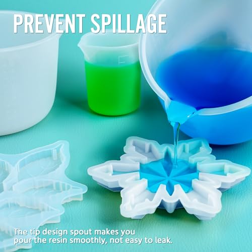 Silicone Resin Mixing Measuring Bowls 2Pcs 600ml/20oz for Resin Supplies, Thickened Reusable Silicone Bowl Cups for Epoxy Mixing, with Stir Sticks, Jewelry Making - size: 2*600ml (Transparent Marks)