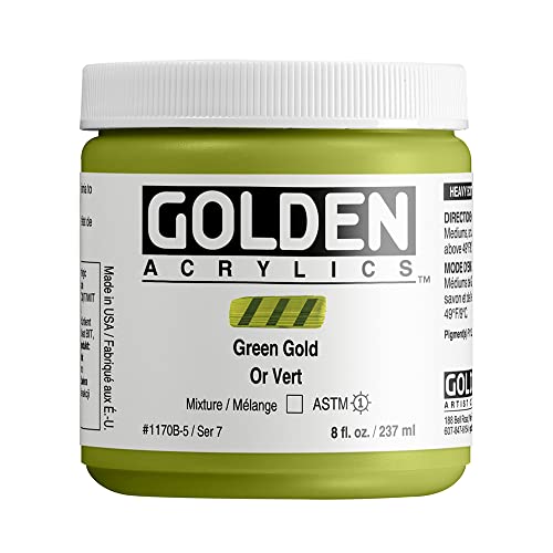 GOLDEN Heavy Body Acrylics, Green Gold, 8 fl. oz. Jar