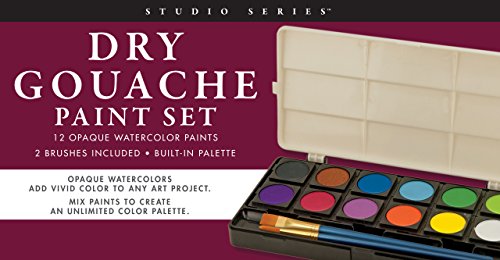 Studio Series Dry Gouache Paint Set (12 opaque watercolor paints)