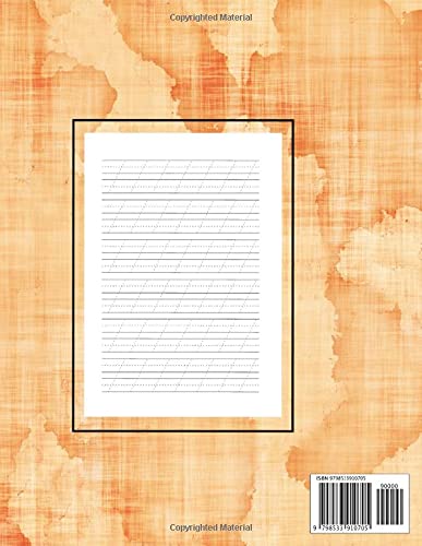 Calligraphy Practice Sheets: Lined with Slant Angle Hand Lettering Brush Calligraphy Work Sheets for Kids & Adult at Beginner & Advance Level Artist