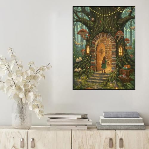 HHMATITS Tree Diamond Art Kits for Adults, Diamond Painting Kits 12×16IN - color: Tree-1