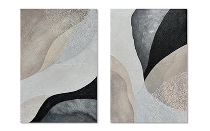 Art Hand-Painted Modern Abstract Oil Painting Textured Canvas Mural Home Wall Art Deco 36x24 inches x2 - color: Yi046