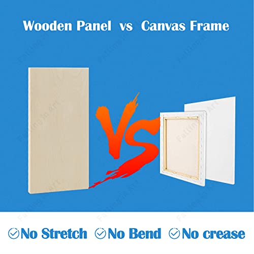 Falling in Art 2 Pack 12x24’’ Unfinished Birch Wood Panels Kit for Painting | Studio 3/4’’ Deep Wood Canvas, Cradle Boards for Acrylic Pouring, Art, Crafts, Epoxy Resin, Laser Engraving Cutting - size: 12'' x 24''