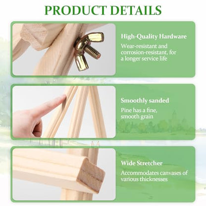 4 Pack Small Art Table top Easel, 11.8" Art Display Easels for Painting Canvas Sign Holder, Portable Wood Easel Stand for Kids Adults