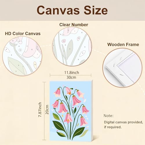 Gemozaic 4 Pack Paint by Numbers Kit for Adults with Frame, Easy Flowers - color: BKH2558-BKH2561