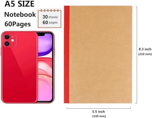 24 Pack A5 Kraft Notebooks, 60 Blank Pages Travel Journal Bulk, Soft Cover Notebooks for Women Girls Students, Making Plans Writing Memos Office School Supplies, 8.3 X 5.5 in - style: 24pack Blank page