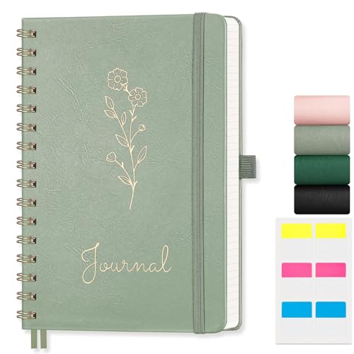 EMSHOI Graph Grid Spiral Journal Notebook, 140 Pages, A5 Size (5.7" x 8.2") - color: Light Green, style: A5 Graph
