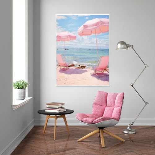 Chicken Diamond Art Kits for Adults,Beach Diamond Painting Kits 12X16 Inch | 5D Diamond Art Paintings for Beginners,Round Full Drill Diamond Dot Tools Kit,Extra Diamonds,Stress Relief Craft,DIY Gift - color: Beach-260204