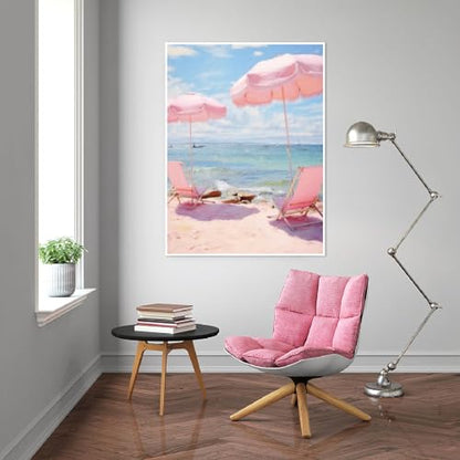 Chicken Diamond Art Kits for Adults,Beach Diamond Painting Kits 12X16 Inch | 5D Diamond Art Paintings for Beginners,Round Full Drill Diamond Dot Tools Kit,Extra Diamonds,Stress Relief Craft,DIY Gift - color: Beach-260204
