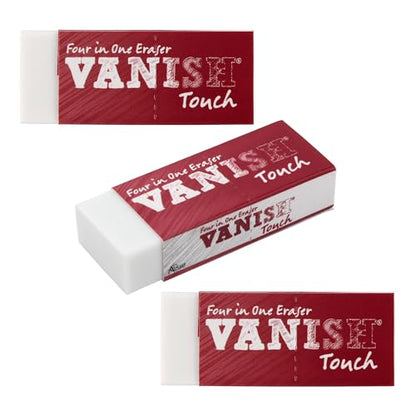 Acurit Vanish Touch Artist Eraser, Latex-Free, 3 Pack - Soft, Flexible Pencil Erasers, Sketching Supplies W/Protective Sleeve - Graphite, Charcoal, Pastel Compatible - size: 3 Pack