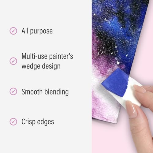 Artist's Choice Paint Sponge Wedges, Angled Foam Applicators, 100 Pack | Latex-Free, for Art, Crafts, Stencils, Faux Finish, Face Painting, Pumpkin Carving & Halloween Decor
